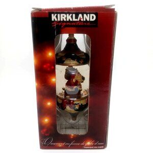 Kirkland Signature Santa Snow Water Globe Holiday Christmas Hanging Ornament 5"